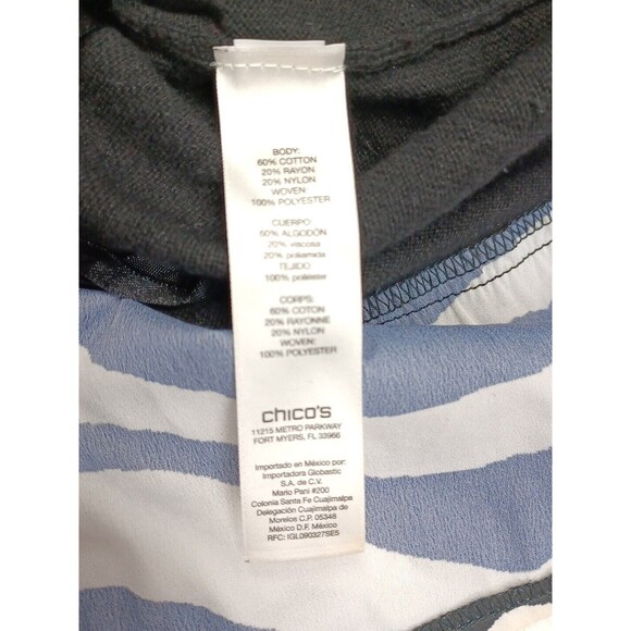 Chicos Women Size 1 Pull Over Sweater pretty Shade Black white Animal print - Picture 7 of 7